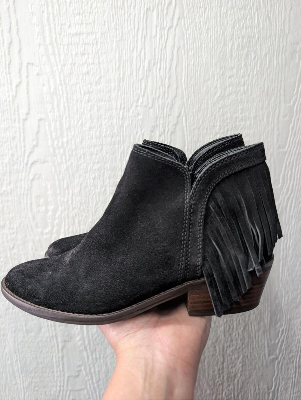 Lucky Brand Freedah Suede Fringe Ankle Boots Western Cowgirl Festival Size 8 - Picture 4 of 6